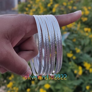 Lindo conjunto de 7 pulseiras, pulseiras empilháveis, presente para mãe, pulseiras de prata, pulseiras de 7 dias, pulseiras semicirculares, pulseira de prata ****