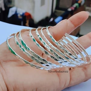 Set Of 7 Bangles , 925 Sterling Silver Bangles , Stacking Bangles , 7 Dyas Bangles , Women Bangles , Silver Bangles , Christmas Gift