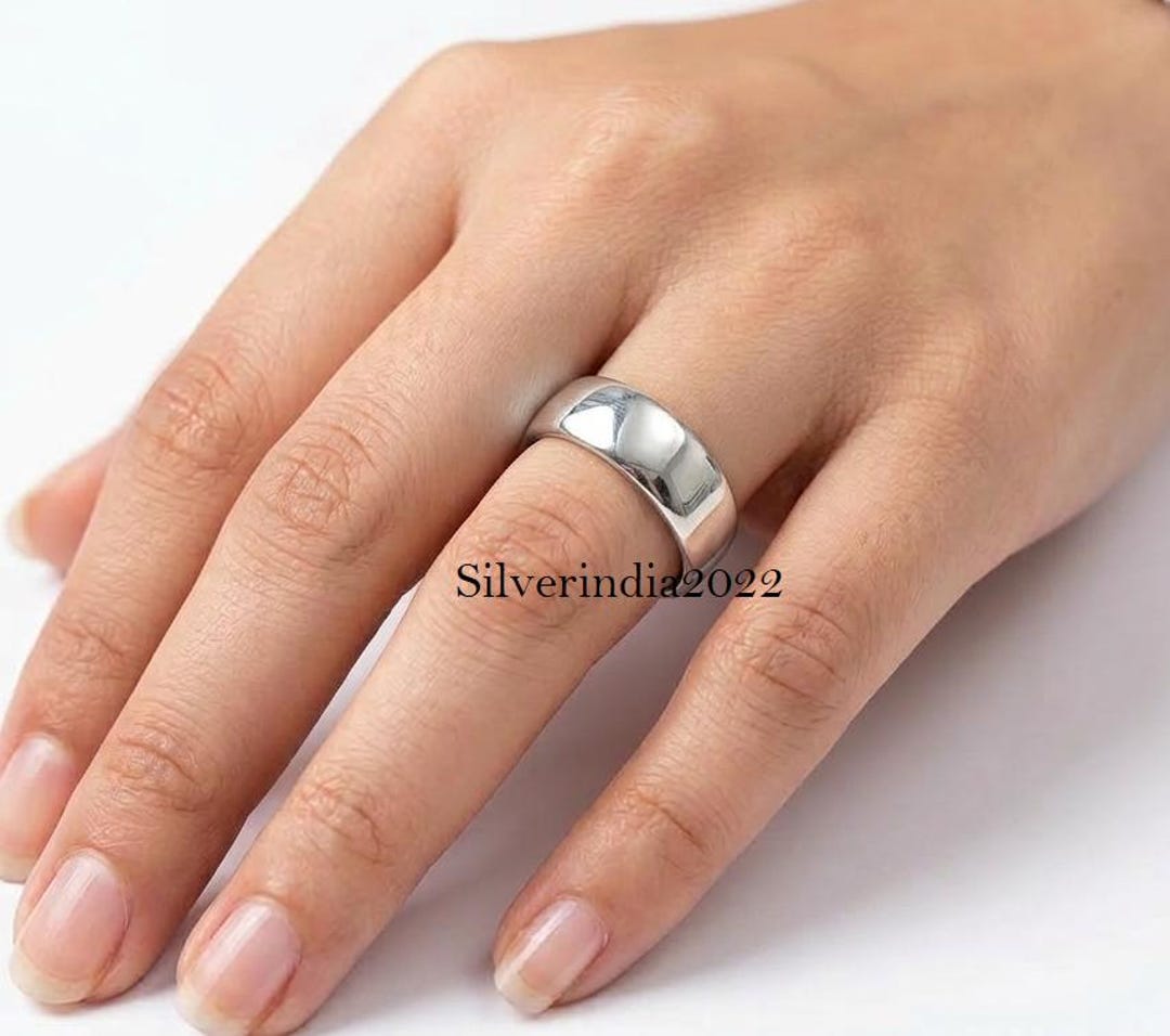 Handcrafted Sterling Silver Wide Band Ring: Boho Thumb Ring - Etsy
