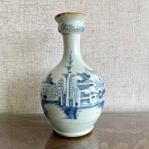 19th Century Asian Porcelain Vase bleu blanc