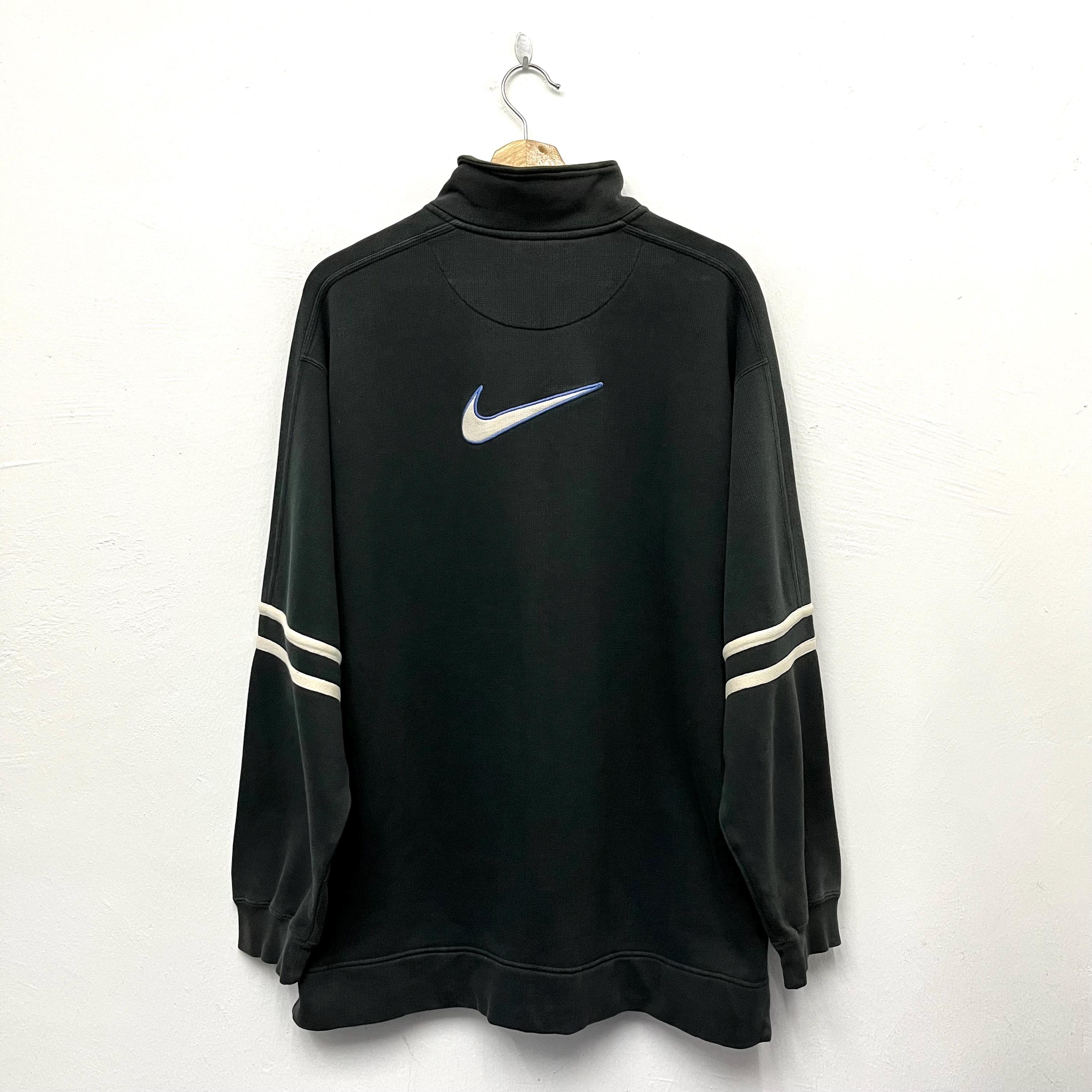トップス 90s NIKE Half Zip Sweat Shirt M Vintage 90s Nike Swoosh Sweatshirt Pullover Half Zipper