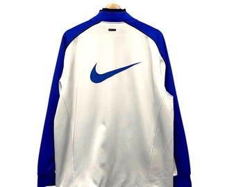 Vintage Nike trainingsjack met grote swoosh, herenmaat Large