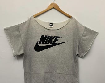 Vintage 80s Nike Cropped T-Shirt, Medium Size