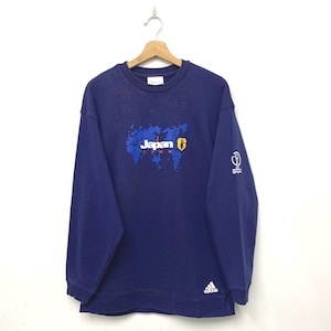 Distressed Vintage Fifa World Cup Korea Japan Adidas Crewneck Sweatshirt Size Medium