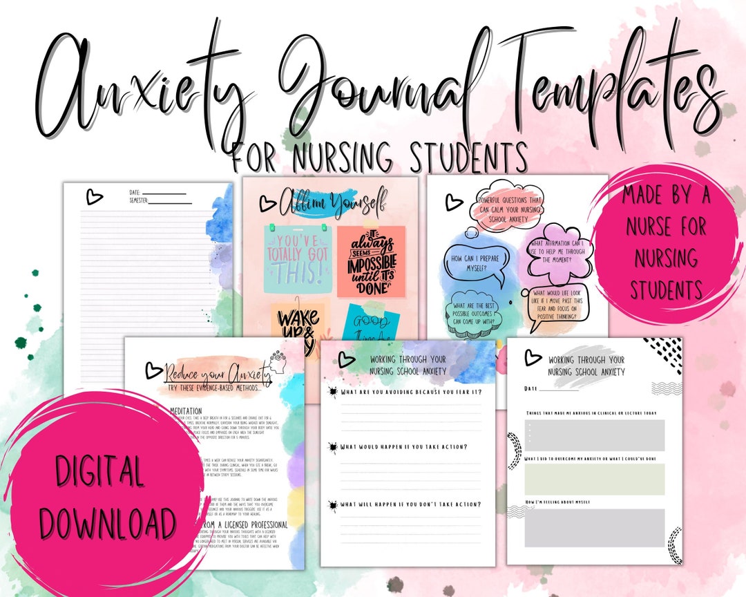 NEW Anxiety Journal for Nursing Students Etsy