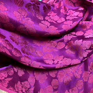 PURE MULBERRY SILK fabric by the yard - Floral pattern - Handmade silk - Natural fiber - Dress making - Gift for women - Silk apparel fabric