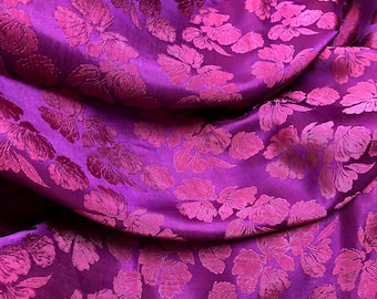 PURE MULBERRY SILK-stof op maat gesneden - bloemmotief - handgemaakte zijde - natuurlijke vezels - kleding maken - cadeau voor vrouwen - zijde kledingstof