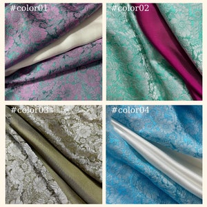 PURE MULBERRY SILK fabric by the yard - Floral silk - Natural fiber - Dress making - Gift for her - Sewing clothes - Silk apparel fabric