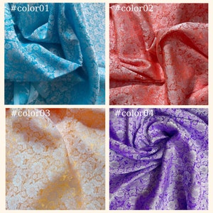 PURE MULBERRY SILK fabric by the yard - Floral silk fabric - Handmade silk - Natural fiber - Dress making - Gift for her - Silk for clothes