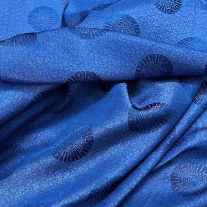 PURE MULBERRY SILK fabric by the yard - Blue pattern silk - Handmade fabric - Organic fiber - Gift for women - Making dress - Sewing clothes