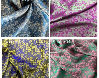 PURE MULBERRY SILK fabric by the yard - Floral silk fabric - Handmade silk - Natural fiber - Dress making - Gift for women - Silk for sewing