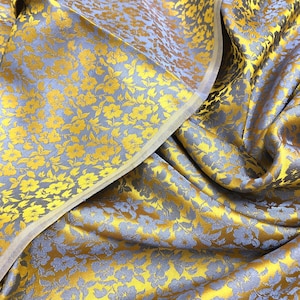 PURE MULBERRY SILK fabric by the yard - Floral silk fabric - Handmade silk - Natural fiber - Dress making - Gift for her - Silk for sewing