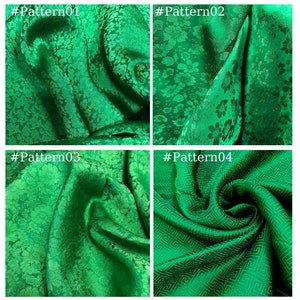 PURE MULBERRY SILK fabric by the yard - Green silk with floral pattern - Handmade silk - Natural fiber - Dress making - Gift for women