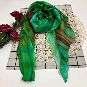 100% MULBERRY SILK SCARF - Pure mulberry silk - Square Scarf - Women&#39;s Scarves - Fashion Scarf - Luxury Scarf - Gift for women - Silk scarf