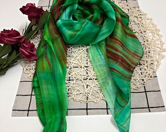 100% MULBERRY SILK SCARF - Pure mulberry silk - Square Scarf - Women's Scarves - Fashion Scarf - Luxury Scarf - Gift for women - Silk scarf