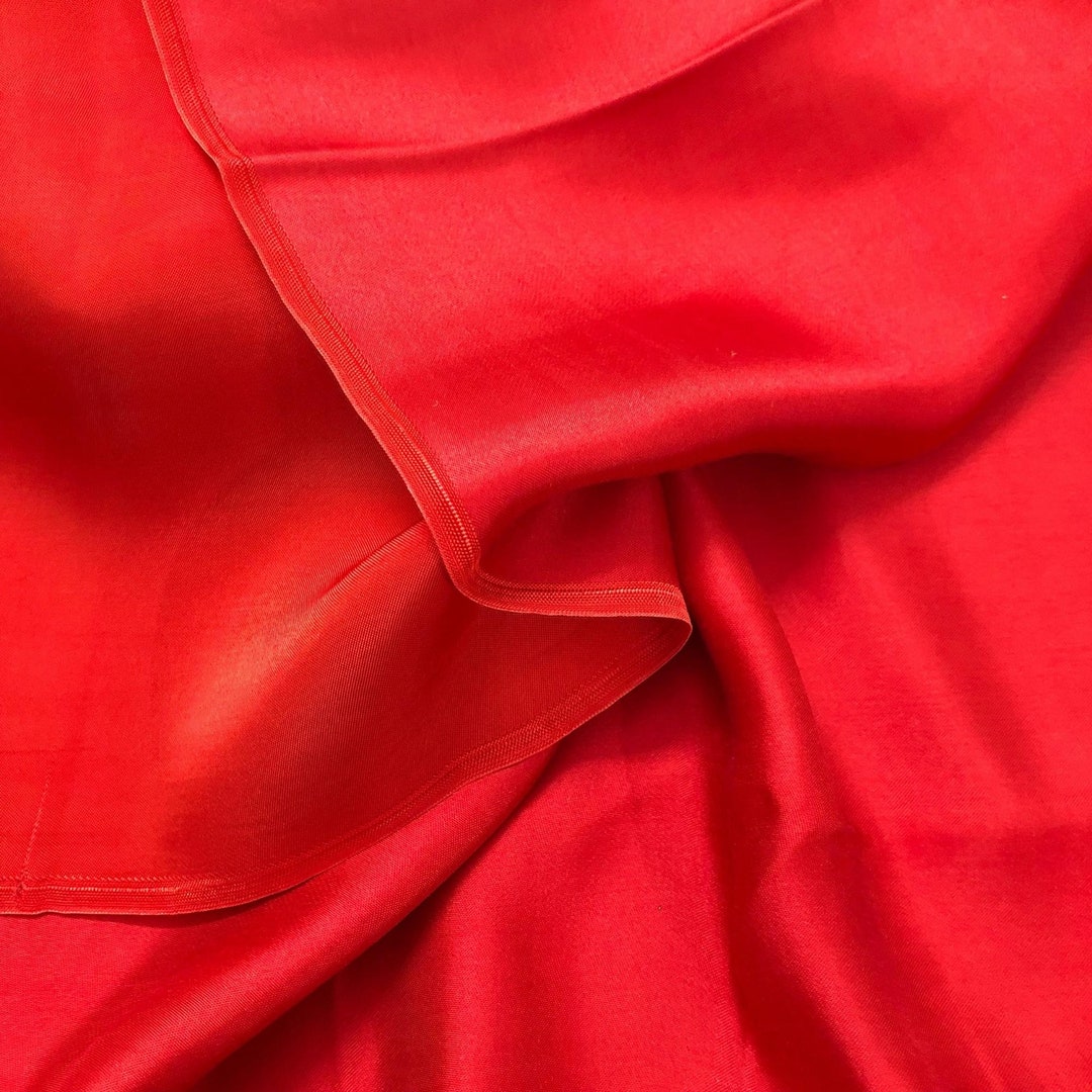 Red Silk MULBERRY SILK SATIN Fabric by the Yard White Silk Etsy