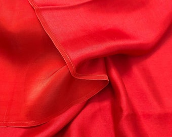 Red Silk - MULBERRY SILK SATIN fabric by the yard - Handmade silk fabric - Natural fiber - Dress making - Gift for women - Sewing clothes