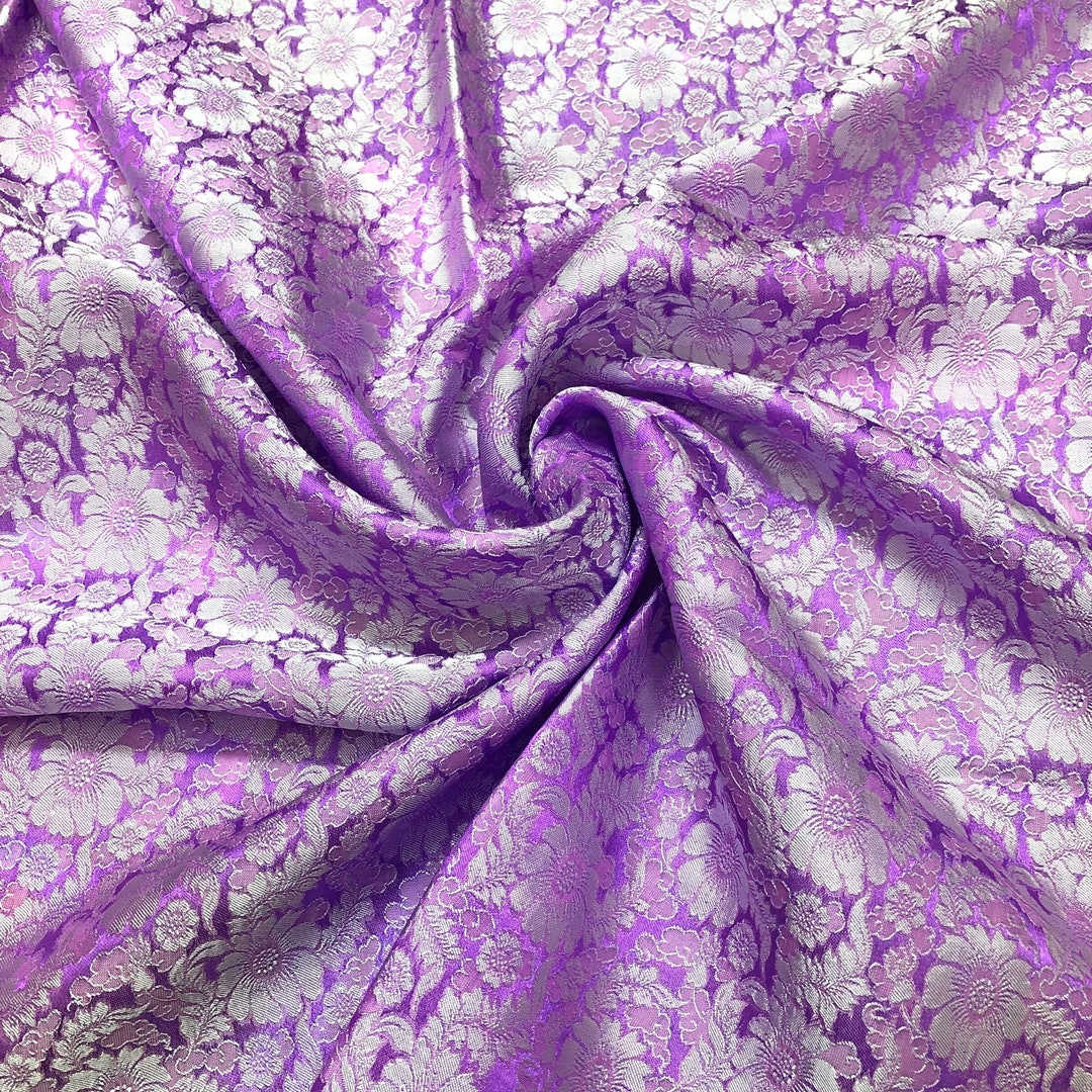 PURE MULBERRY SILK Fabric by the Yard Floral Silk Fabric Handmade Silk
