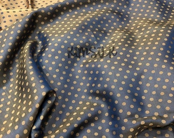PURE MULBERRY SILK fabric by the yard - Polka dots silk - Handmade fabric - Organic fiber - Gift for women - Making dress - Sewing clothes