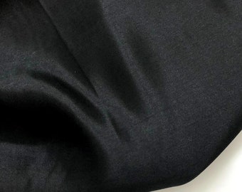 PURE MULBERRY SILK fabric by the yard - Black silk satin - Handmade silk - Natural fiber - Dress making - Gift for women - Silk for sewing