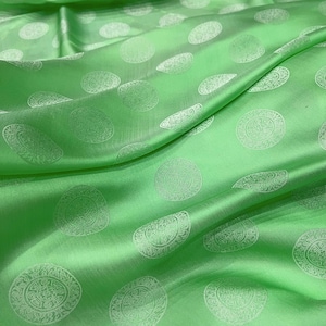 PURE MULBERRY SILK fabric by the yard - Green silk - Natural fiber - Dress making - Gift for women - Fabric for clothes - Silk for Sewing