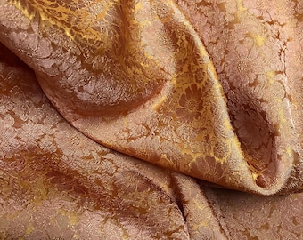 PURE MULBERRY SILK fabric by the yard - Chrysanthemum pattern - Handmade silk - Natural fiber - Dress making - Gift for her - Sewing clothes