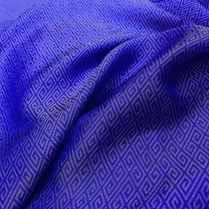PURE MULBERRY SILK fabric by the yard - Blue silk - Pattern fabric - Handmade silk fabric - Natural fiber - Dress making - Gift for women