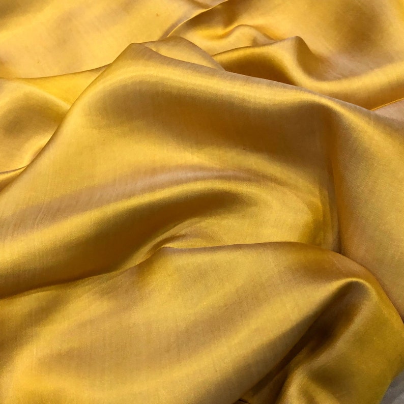 MULBERRY SILK SATIN Fabric by the Yard Gold Silk Fabric Etsy