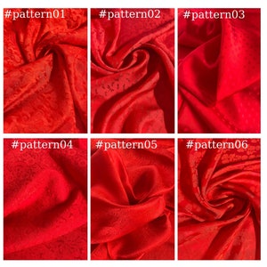 PURE MULBERRY SILK fabric by the yard - Red silk with floral pattern fabric - Handmade silk - Natural fiber - Dress making - Gift for women