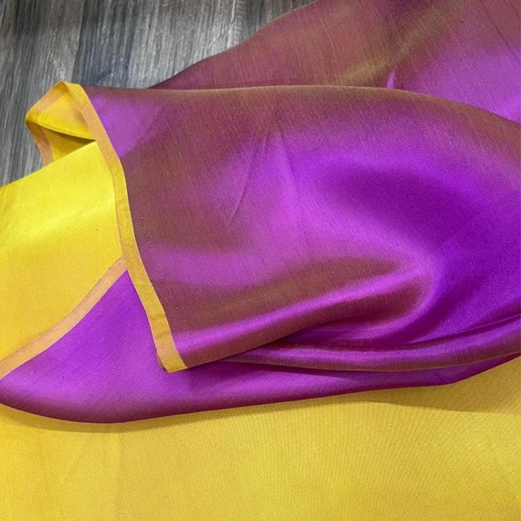 MULBERRY SILK SATIN Fabric by the Yard Two Tone Silk Fabric Etsy