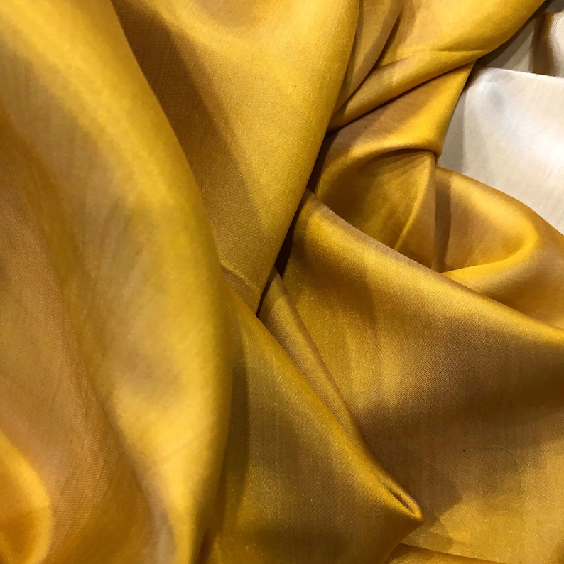 MULBERRY SILK SATIN Fabric by the Yard Gold Silk Fabric Etsy