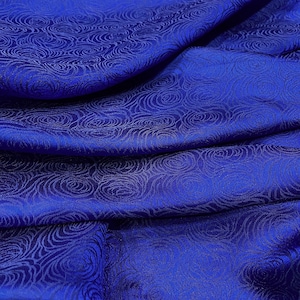 PURE MULBERRY SILK fabric by the yard - Dark blue silk with floral pattern - Handmade silk - Natural fiber - Dress making - Gift for women