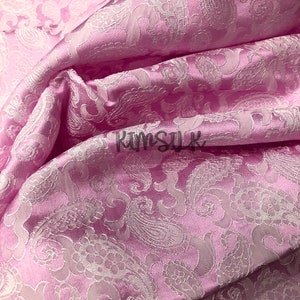 PURE MULBERRY SILK fabric by the yard - Pink pattern silk - Dress making - Gift for her - Silk for Sewing - Fabric for clothes - Fabric silk