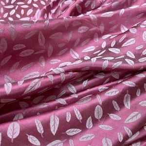 PURE MULBERRY SILK fabric by the yard - Pink pattern silk - Natural fiber - Dress making - Gift for her - Sewing clothes - Silk for Sewing