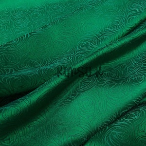 PURE MULBERRY SILK fabric by the yard - Green floral silk - Natural fiber - Dress making - Gift for her - Sewing clothes - Silk for Sewing