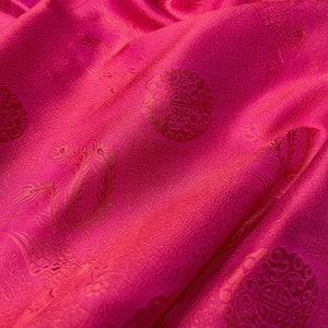 MULBERRY SILK fabric by the yard - Pattern silk - Dress making - Silk for her - Silk for Sewing - Sewing clothes - Pink silk - Fabric silk