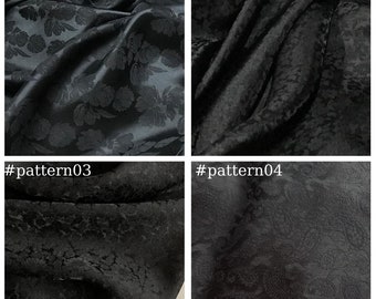Schwarze Seide mit Blumenmuster - PURE MULBERRY SEIDE Stoff-Bulk-Lager - Handgemachte Seide - Naturfaser - Schneiderei - Geschenk für sie