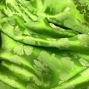 PURE MULBERRY SILK fabric by the yard - Green silk fabric - Handmade silk - Natural fiber - Dress making - Gift for her - Silk for sewing