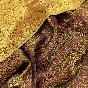 PURE MULBERRY SILK fabric by the yard - Floral silk fabric - Natural fiber - Dress making - Gift for her - Silk apparel fabric - Brown silk