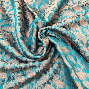 PURE MULBERRY SILK fabric by the yard - Paisley silk fabric - Handmade silk - Natural fiber - Dress making - Gift for her - Silk for sewing