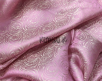FLORAL MULBERRY SILK fabric by the yard - Pink silk fabric - Natural fiber - Dress making - Gift for her - Sewing clothes - Silk for Sewing