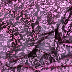 PURE MULBERRY SILK fabric by the yard - Floral silk - Natural fiber - Dress making - Gift for her - Silk apparel fabric - Silk for Sewing