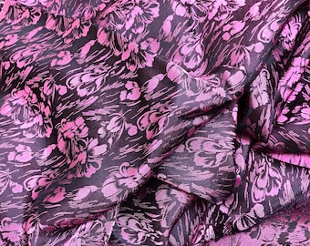 PURE MULBERRY SILK fabric by the yard - Floral silk - Natural fiber - Dress making - Gift for her - Silk apparel fabric - Silk for Sewing