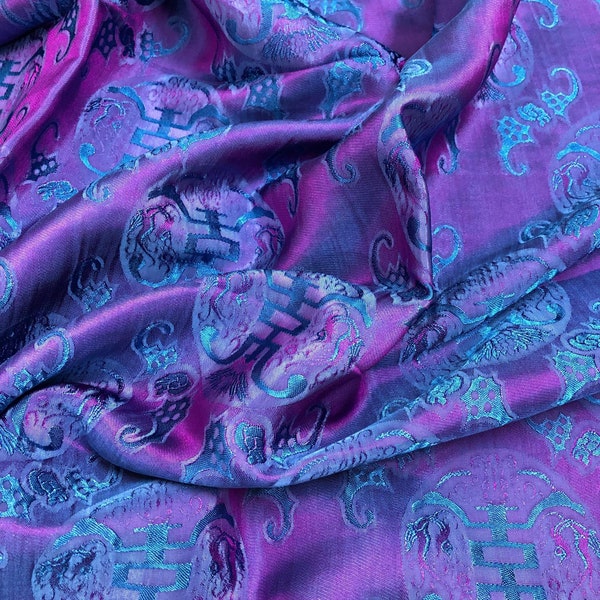 PURE MULBERRY SILK fabric by the yard - Pattern silk fabric - Natural fiber - Dress making - Gift for women - Silk for sewing