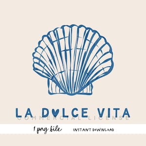 La Dolce Vita PNG, Strand Clipart, Sommer Sublimationsdesign, Strand Line Art Clipart, POD-Design, PNG-Datei, Sublimation Png