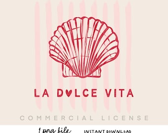 Beach Life Line Art PNG, La Dolce Vita Clipart (download digitale)