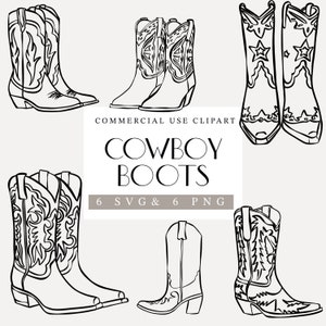 Cowboy-Stiefel PNG / SVG, Cowboy-Stiefel PNG, Cowgirl Bilder, Line Art Clipart, Kommerzielle Lizenz, Line Cowgirl Stiefel, svg Cowgirl, svg Clipart