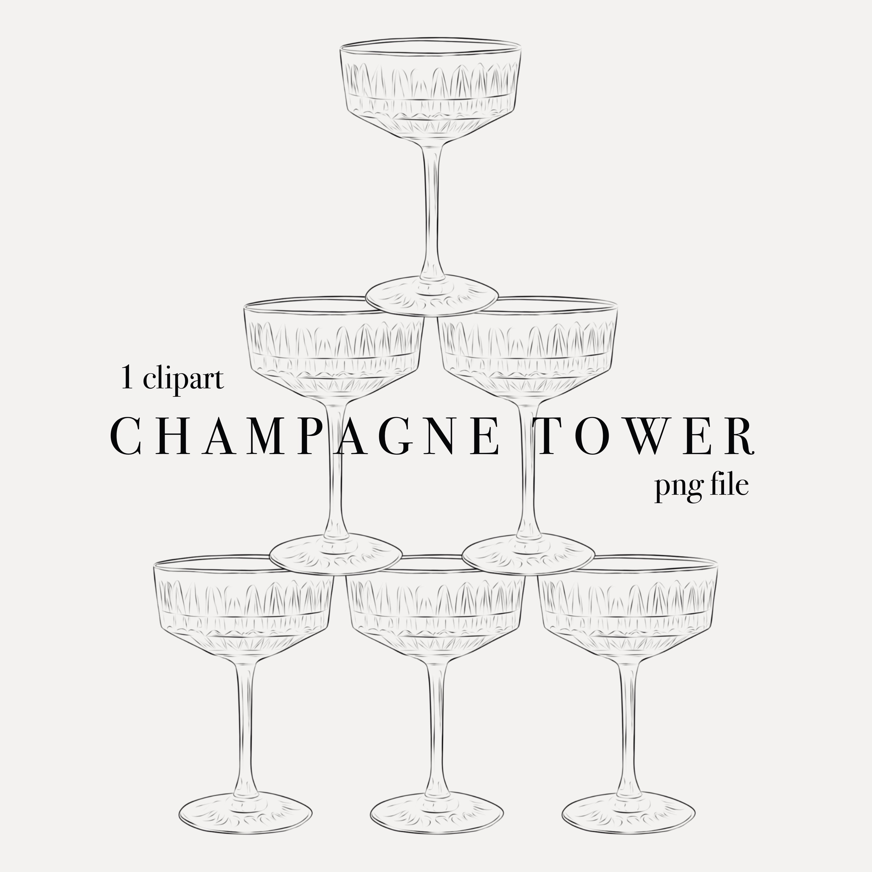 Champagne Line Illustrations | Champagne Tower PNG | Champagne Tower PNG | Champagne Tower Clip Art | Champagne Tower Drawing