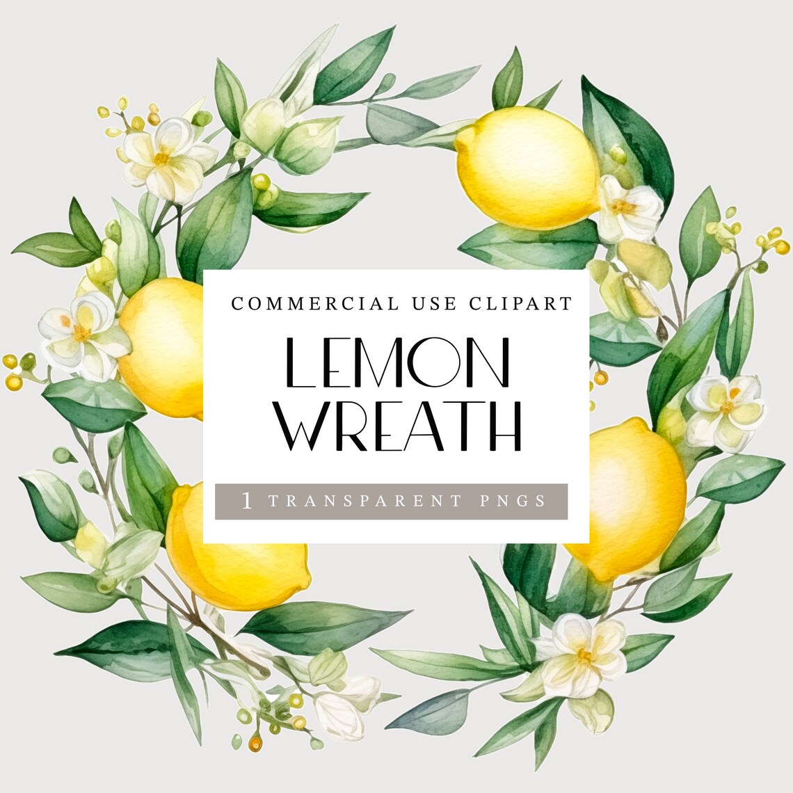 Watercolor Lemon Wreath Png, Wreath Clipart, Transparent PNG, Png ...