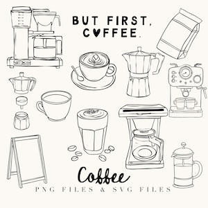 Schizzo di caffè disegnato a mano, licenza commerciale inclusa, caffè PNG e SVG, caffè SVG, clipart di caffè, clipart di caffè, clipart di inviti